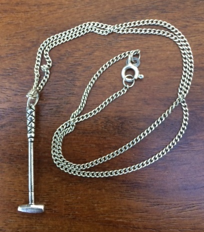 Silver Polo Stick Charm with Silver Chain