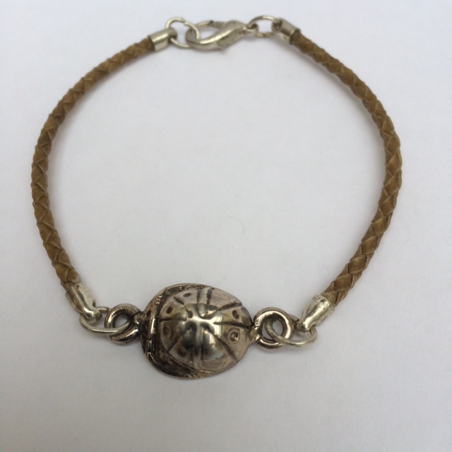 Rawhide Bracelet with Polo Helmet Charm