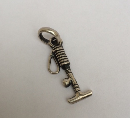 Silver Polo Stick Charm with ball