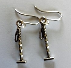 Silver Polo Stick Ear rings